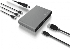 IcyBox IB-HUB801-TB4 priključna stanica, Thunderbolt 4, USB-C, crna