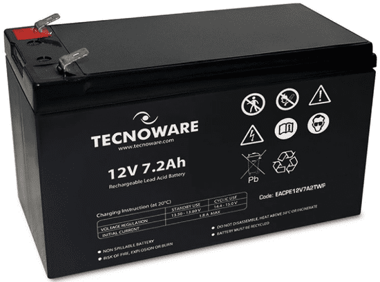 Tecnoware baterija, 12V, 7,2Ah, crna (EACPE12V7A2TWP)