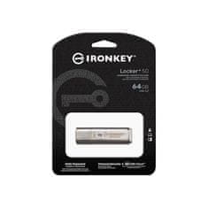 Kingston Ironkey Locker+ 50 USB ključ, 64 GB, 3.2 Gen1, 256-bitna enkripcija, metal