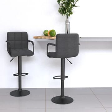 Vidaxl Barske stolice, set od 2, tamno sive, presvlake od tkanine