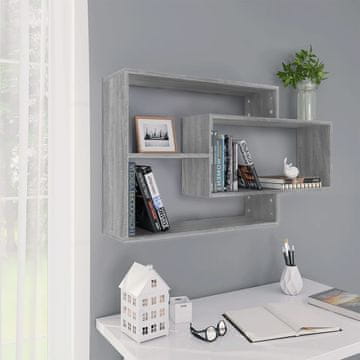 Vidaxl Zidna polica siva, sonoma hrast 104x20x58,5 cm