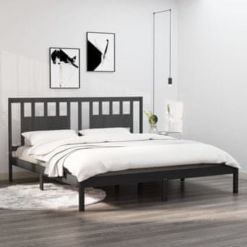 Vidaxl Okvir za krevet sivi masivni borov drvo 200 x 200 cm