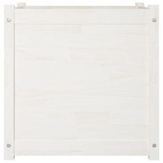 Vidaxl Vrtne sadilice 2 kom bijele 60 x 60 x 60 cm od masivne borovine