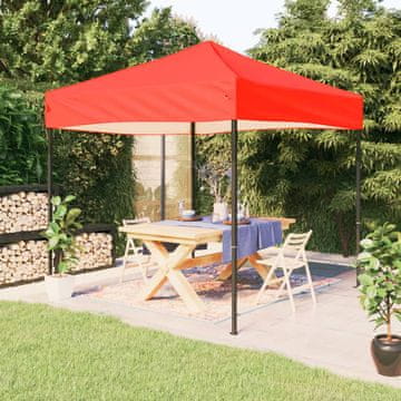 Vidaxl Sklopivi šator za zabave crveni 3x3 m