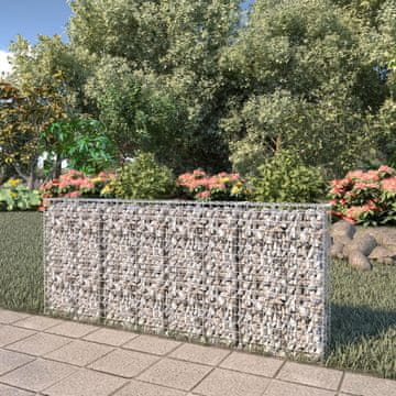 Vidaxl Gabionski zid s poklopcima, pocinčani čelik, 200x20x85 cm