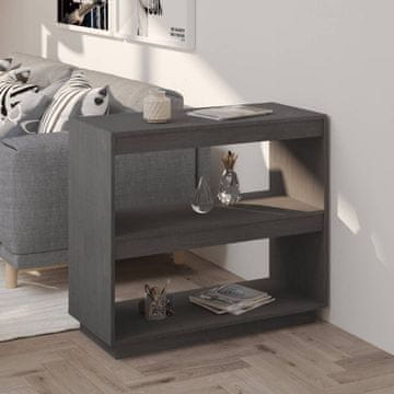 Vidaxl Biblioteka siva 80x35x71 cm masivno borovo drvo