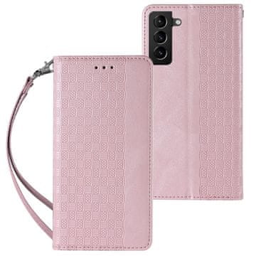 MG Magnet Strap preklopna maska za Samsung Galaxy S22 Ultra, ružičasta
