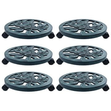 Vidaxl Kolica za biljke 6 kom zelena 38 cm plastična