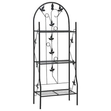 Vidaxl Stalak za cvijeće s 3 razine crni 52x28x128 cm željezni