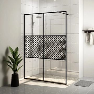 Vidaxl Tuš paravan, prozirno ESG staklo, 140x195 cm, crna
