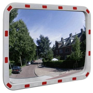 Vidaxl Pravokutno prometno ogledalo 60 x 80 cm s reflektirajućim okvirom