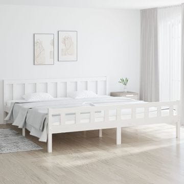Vidaxl Okvir za krevet Bijeli Masivni drvo 160 x 200 cm