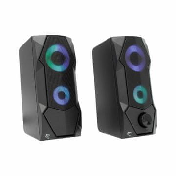 White Shark Flow 2.0 zvučnici, RGB osvijetljenje, USB, crna