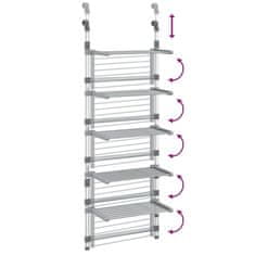 Vidaxl 5-slojna viseća sušilica rublja od aluminija