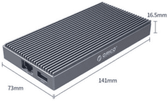 Orico CDH-9N priključna stanica, USB-C, 9 u 1, M.2 NVMe, 3x USB 3.1, USB-C PD, HDMI, RJ45, SD, TF, crna (CDH-9N-GY-BP)