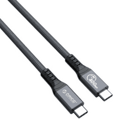Orico TBZ4 kabel, USB-C na USB-C, Thunderbolt 4, 40Gb/s, 100W PD, 8K 60Hz, 0,8m, crna (TBZ4-08-GY-BP)