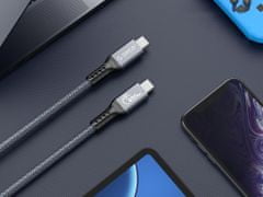 Orico TBZ4 kabel, USB-C na USB-C, Thunderbolt 4, 40Gb/s, 100W PD, 8K 60Hz, 0,8m, crna (TBZ4-08-GY-BP)