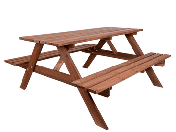 Rojaplast Set za Piknik Vrtni - Drveni Stol i Klupe, 180 cm, Kestenast, FSC Certifikat