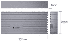 M234C3 kućište za SSD disk, vanjsko, M.2 NVMe 2280 u USB 4.0 Tip-C, 40Gb/s, ALU (M234C3-U4-GY-BP)