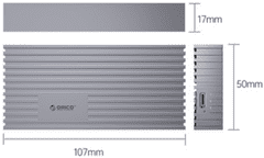 M234C3 kućište za SSD disk, vanjsko, M.2 NVMe 2280 u USB 4.0 Tip-C, 40Gb/s, ALU (M234C3-U4-GY-BP)