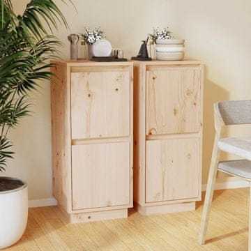 Vidaxl Ormarići, 2 kom, 31,5 x 34 x 75 cm, Masivno borovo drvo