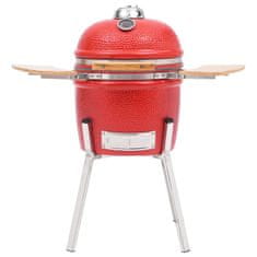 Vidaxl Kamado roštilj i pušnica keramički 33 cm