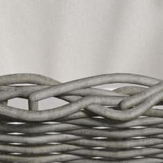 Vidaxl Košara za drva za ogrjev s ručkama 59 x 42 x 28 cm siva od vrbe