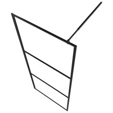 Vidaxl Pregrada za tuš s policom crna 80 x 195 cm s mutnim staklom ESG