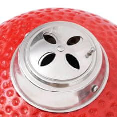 Vidaxl Kamado roštilj i pušnica keramički 33 cm