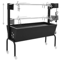 Vidaxl Električni roštilj s ražnjem od nehrđajućeg čelika