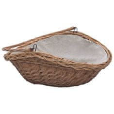 Vidaxl 286987 Firewood Basket with Handle 57x46,5x52 cm Brown Willow