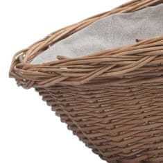 Vidaxl 286987 Firewood Basket with Handle 57x46,5x52 cm Brown Willow