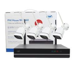PNI House WiFi660 NVR komplet, 8-kanalni, 4x WiFi zunanje kamere 3MP, nočni vid, P2P, IP66