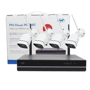 PNI komplet za videonadzor house WIFI660, 8-kanalni NVR, 4x Wi-Fi vanjske kamere 3MP, noćni vid, P2P, IP66