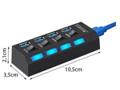 Verkgroup USB 4 razdjelnik s 3.0 priključka s prekidačem - razdjelnik priključne stanice