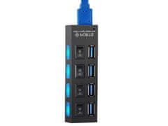 Verkgroup USB 4 razdjelnik s 3.0 priključka s prekidačem - razdjelnik priključne stanice