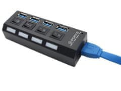 Verkgroup USB 4 razdjelnik s 3.0 priključka s prekidačem - razdjelnik priključne stanice