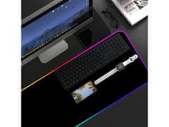 Verkgroup Osvijetljena LED RGB računalna podloga za miš i tipkovnicu 80x30cm