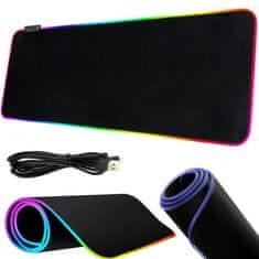 Verkgroup Osvijetljena LED RGB računalna podloga za miš i tipkovnicu 80x30cm