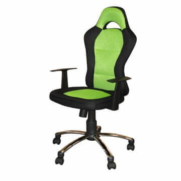 eoshop Uredska stolica CESAR K81 zelena, mrežasta, s naslonima, podesiva visina 45–55 cm