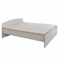 eoshop Bračni krevet 341 bijeli 160x200 cm, lamino, s uzglavljem, bez podnice i madraca