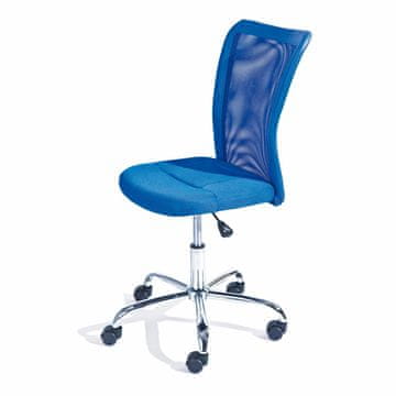 eoshop Uredska stolica BONNIE plava, mrežasta, podesiva visina, kromirana baza, kotačići
