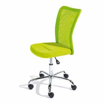 eoshop Uredska stolica BONNIE zelena, mrežasto sjedalo, podesiva visina, kromirano postolje