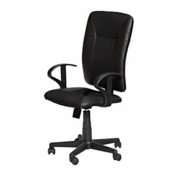 eoshop KING K85 uredska stolica crna, mrežasta s imitacijom kože, podesiva visina, 110 kg