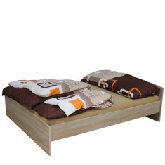 eoshop Bračni krevet 160x200 cm Sonoma hrast, laminat, uzglavlje, bez podnice i madraca
