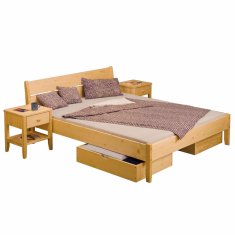 eoshop Bračni krevet Linda 160x200 cm, masivno drvo smreke, lakirani završetak