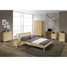 eoshop Bračni krevet TORINO 160x200 cm, masivna borovina, lakirani završetak