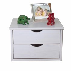 eoshop Multifunkcionalni bračni krevet KLASA 160x200 cm, bijeli lak, s ladicama i podnicom