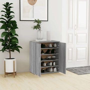Vidaxl Ormarić za cipele, sivi hrast sonoma, 60x35x70 cm