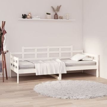 Vidaxl Dnevni krevet Bijeli masivni borov drvo 80x200 cm
